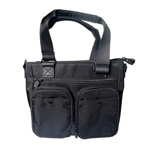 HKWP Black Nylon Shoulder Bag Crossbody Tote‎ Travel Work Utility